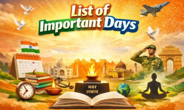 Complete List of Important Days in India- भारतामधील महत्त्वाचे दिवस आणि विशेष दिनदर्शिका